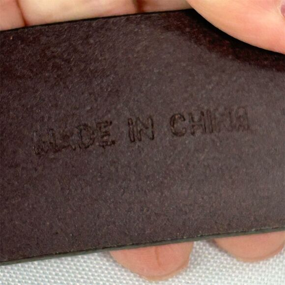 GUESS Woman's Brown Leather Belt w/ Turquoise Buckle Size Large Western Vintage - Picture 12 of 16